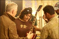 Gurinder Chadha on the sets of her commercial