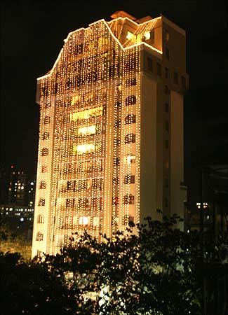 Aishwarya Rai's Bandra residence, decorated for the wedding