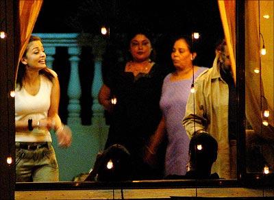 Aishwarya Rai practises dance steps at a neighbour's house