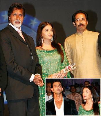 Amitabh Bachchan, Aishwarya Rai and Uddhav Thackeray