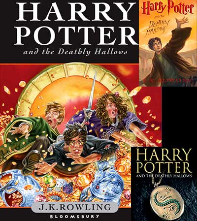 The different covers of Harry Potter Book 7, the final volume in the series