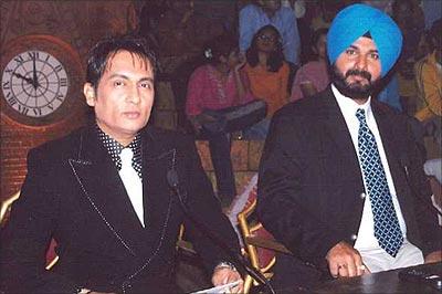 Shekhar Suman with Navjot Singh Sidhu on Laughter Challenge