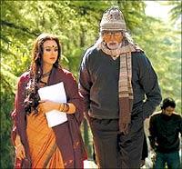 Preity Zinta and Amitabh Bachchan in a still from The Last Lear.