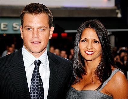 matt damon and wife. Hollywood actor Matt Damon