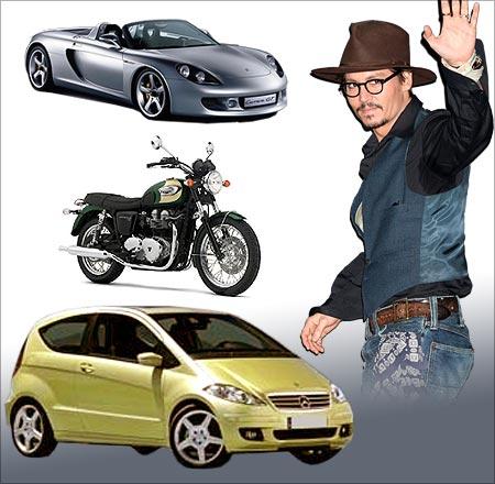 Johnny Depp, and his vehicles