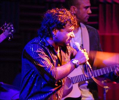 Kailash Kher performing at a concert in New York