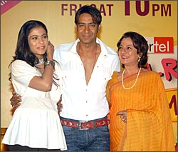 Kajol, Ajay Devgan and Tanuja