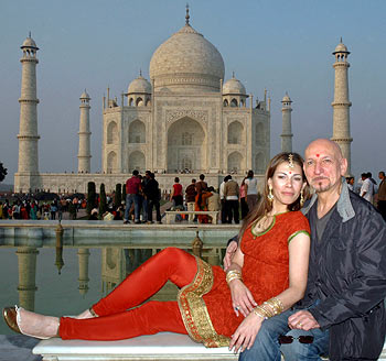 Ben Kingsley and wife Daniela at the Taj Mahal in Agra