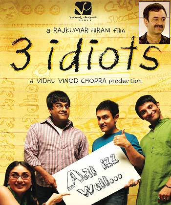 A scene from 3 Idiots. Inset: Rajkumar Hirani