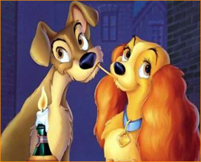 A scene from Lady and the Tramp