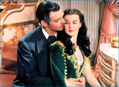 Clark Gable and Vivien Leigh in a scene from Gone With The Wind