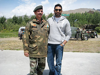 Colonel Y K Joshi and Abhishek Bachchan
