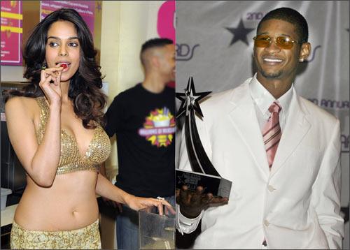 Singer Usher and Mallika Sherawat