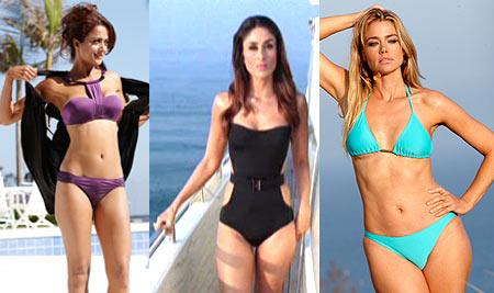 Amrita Arora, Kareena Kapoor, Denise Richards in Kambakkht Ishq. Inset Sabbir Khan