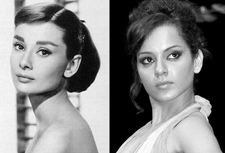 Audrey Hepburn, left, and Kangna Ranaut