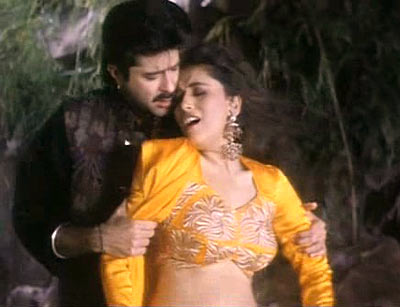 Anil Kapoor and Madhuri Dixit in a scene from Beta