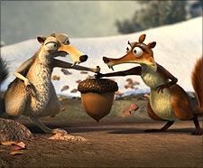 A scene from Ice Age: Dawn of the Dinosaurs