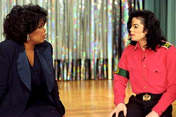 Michael Jackson talks with Oprah Winfrey
