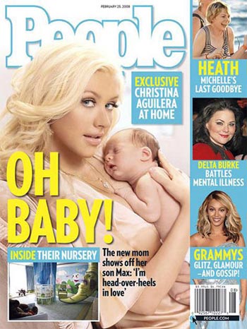 Christina Aguilera and her baby