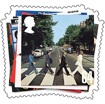 Handout of Beatles album cover which appeared on special stamps issued by Britain's Royal Mail