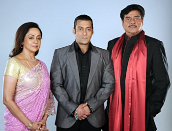 Hema Malini, Salman Khan and Shatrughan Sinha