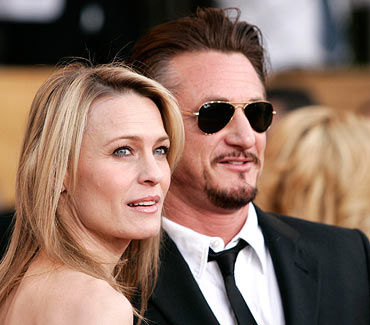 Sean Penn with wife Robin Wright Penn
