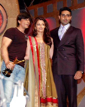 Abhishek, Aishwarya and Shah Rukh Khan