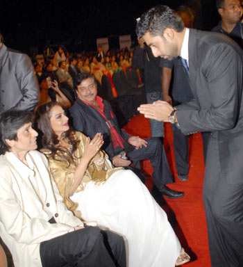 Rekha and Abhishek Bachchan