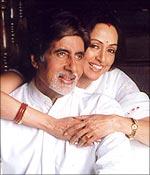 Amitabh Bachchan and Hema Malini in Baghban