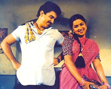 Kamal Haasan and Radhika in Per Sollum Pillai