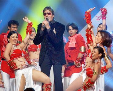 Amitabh Bachchan on the sets of KBC