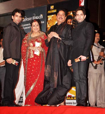Shatrughan Sinha with wife Poonam and sons, Luv and Kush
