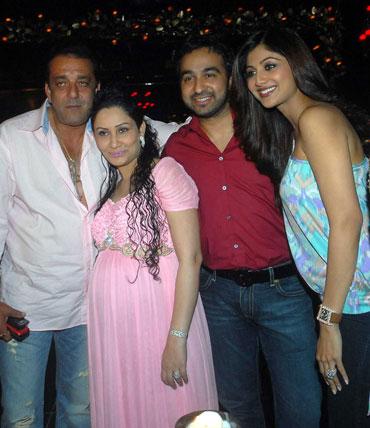 Sanjay Dutt, Manyata, Raj Kundra and Shilpa Shetty