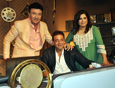 Anu Malik, Sanjay Dutt and Farah Khan