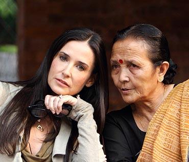 Demi Moore with Anuradha Koirala