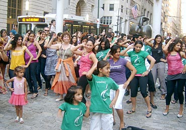 Flash mob dance in New York