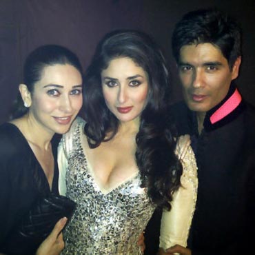 Karisma Kapoor, Kareena Kapoor and Manish Malhotra