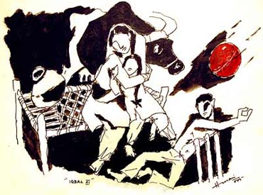 Sketch of a scene from Iqbal