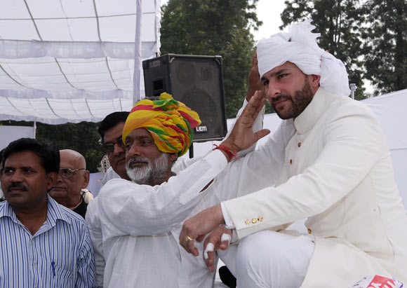 Saif Ali Khan being anointed the tenth Nawab of Pataudi at a ceremony at his ancestral palace in Pataudi, Haryana