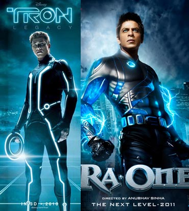 The Tron Legacy and Ra.One posters