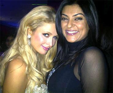 Paris Hilton and Sushmita Sen