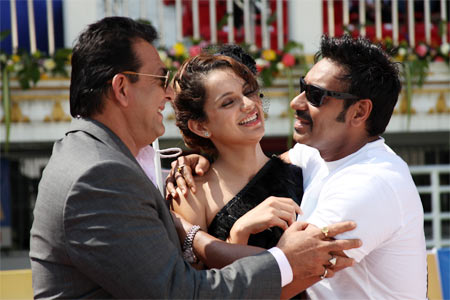 Sanjay Dutt, Kangna Ranaut and Ajay Devgn in Rascals