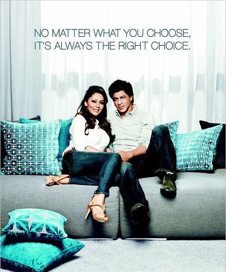 Shah Rukh Khan with wife Gauri in a DDecor ad