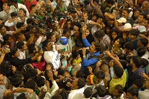 The falshmob at an upmarket mall in Bangalore