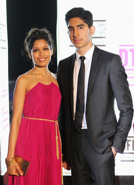 Freida Pinto and Dev Patel