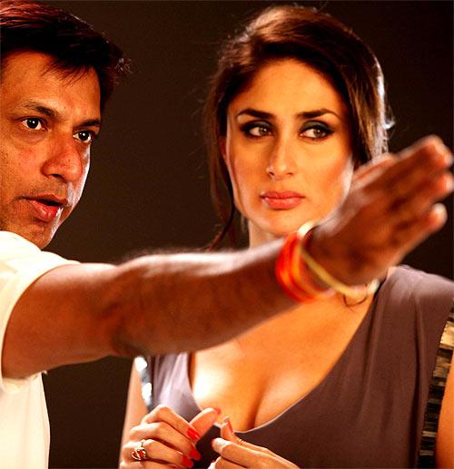 Madhur Bhandarkar and Kareena Kapoor on the sets of Heroine