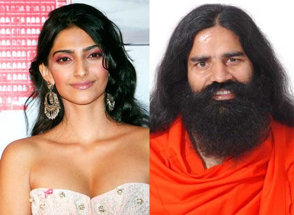 Sonam Kapoor and Baba Ramdev