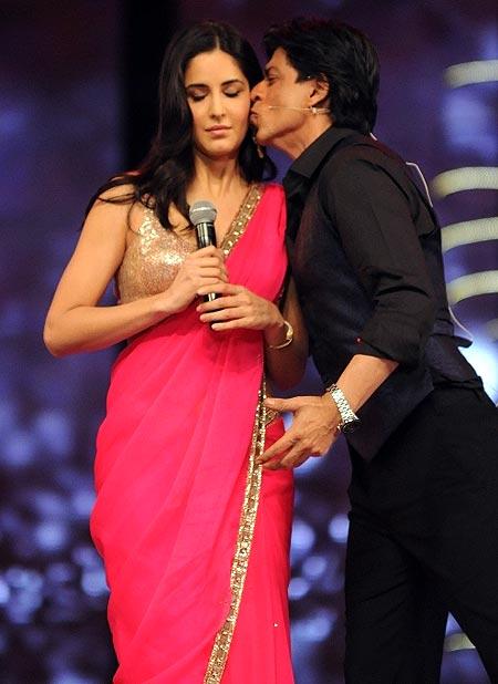 Shah Rukh Khan surprised audiences by kissing his future co-star Katrina Kaif at the 18th Colors Screen Awards