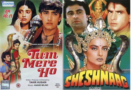 Movie posters of Tum Mere Ho and Sheshnaag