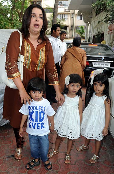 Farah Khan with her children, Czar, Diva and Anya
